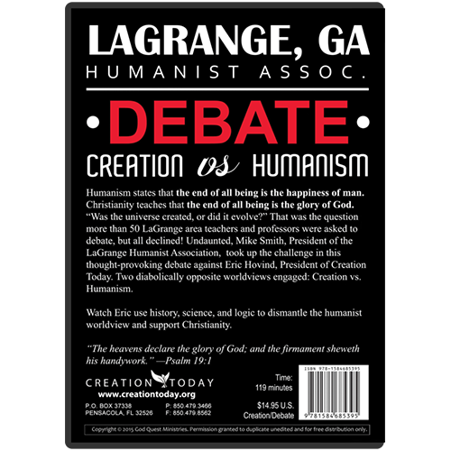 LaGrange, GA Humanist Assoc. Debate: Creation vs Humanism
