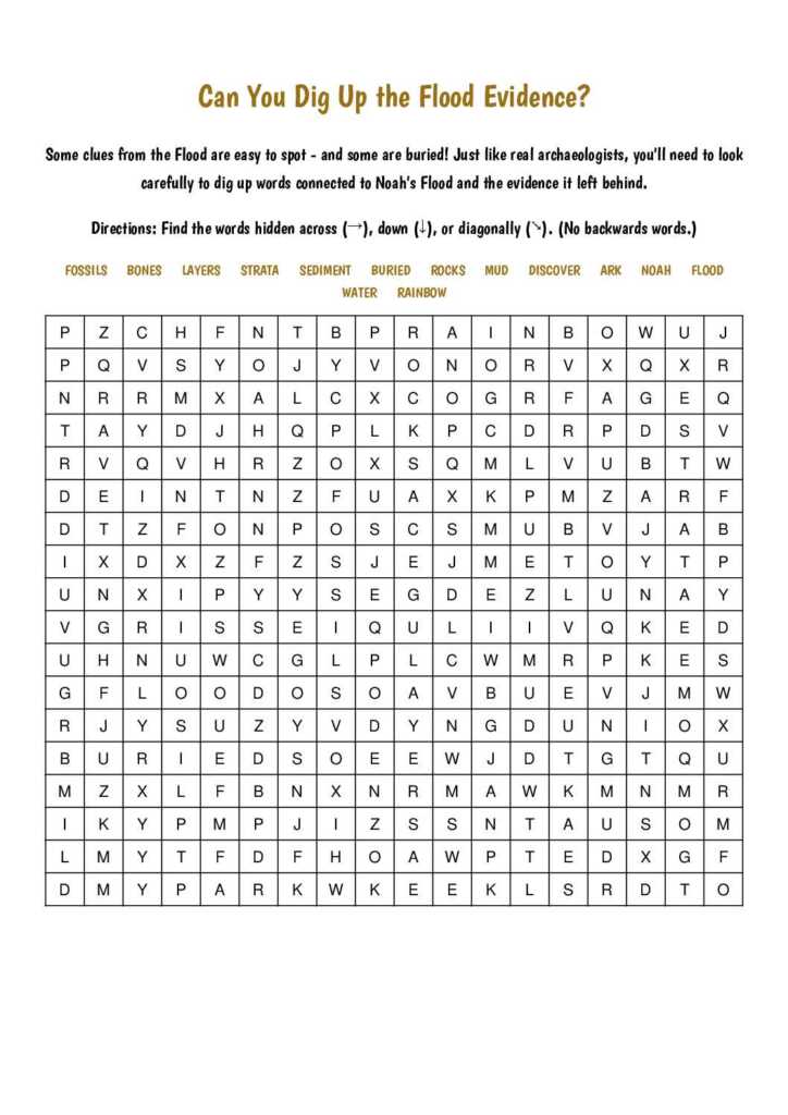 Flood Archaeology - Word Search